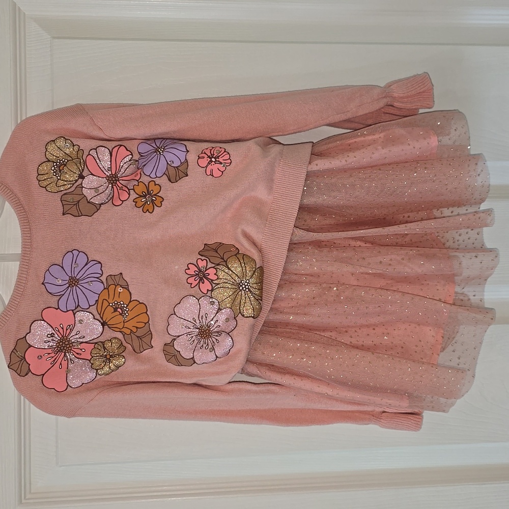 H&M Pink Sparkle Sweater & Skirt 3/4t